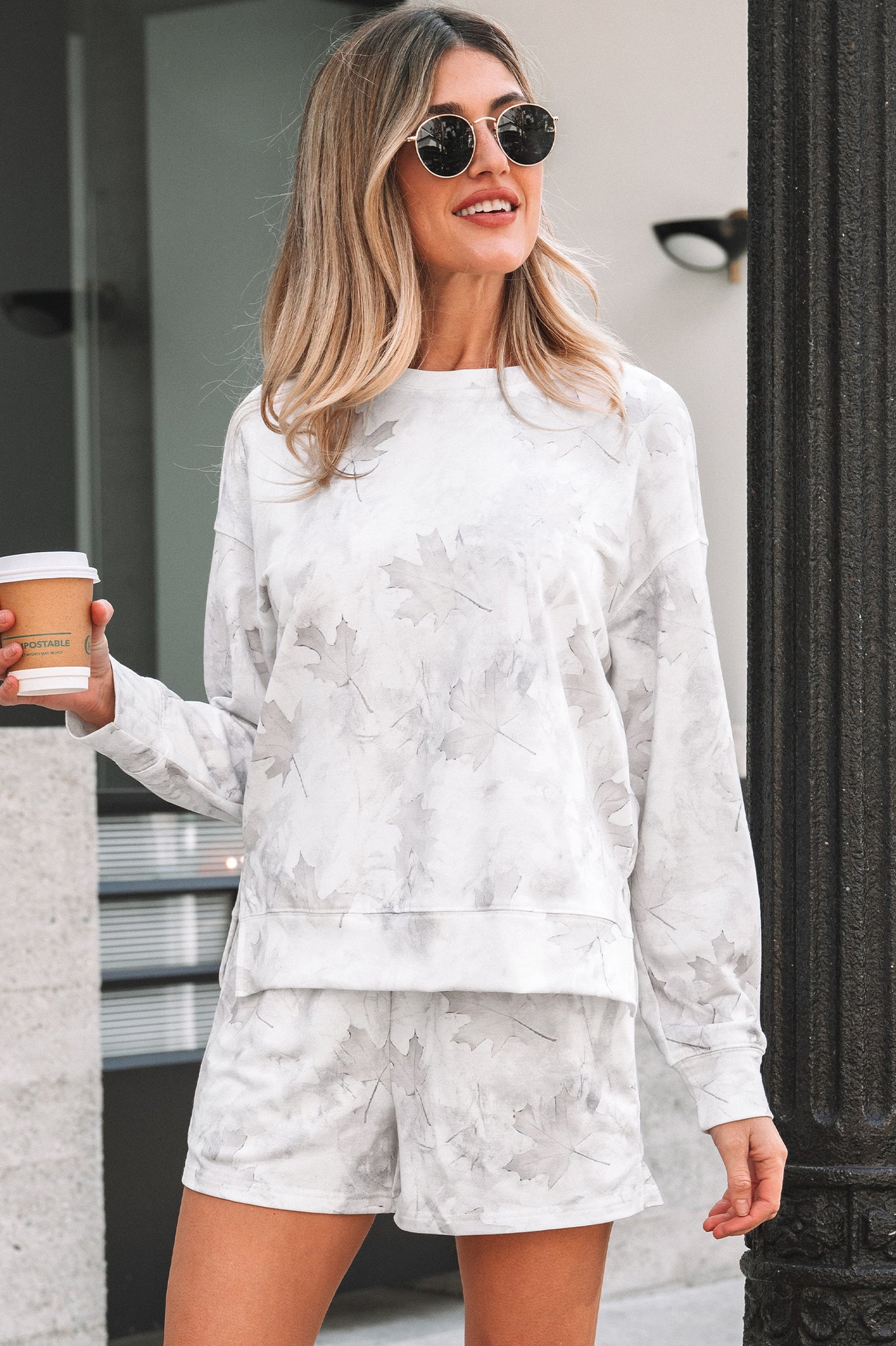 Beige Camo 2-Piece Lounge Set