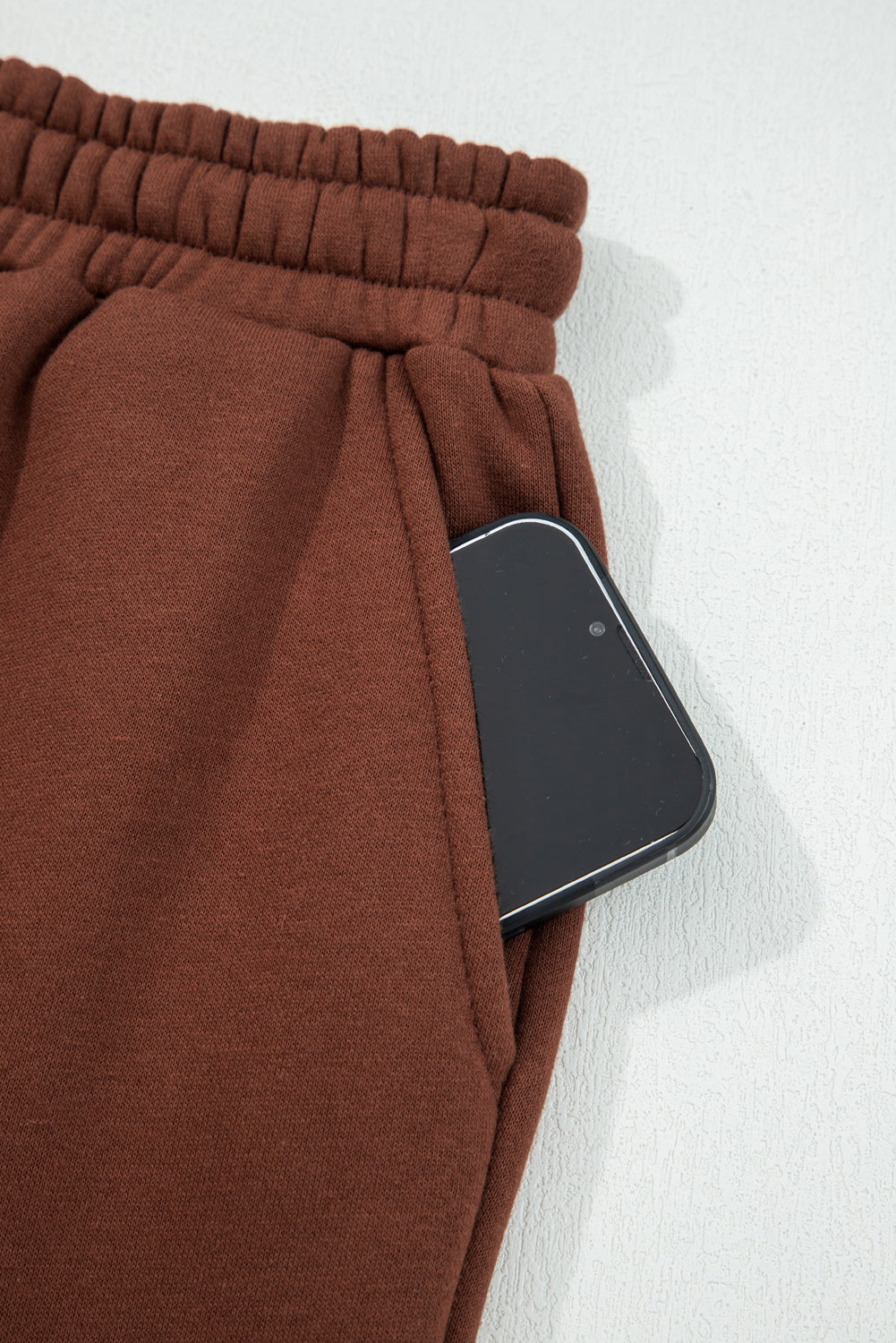 Black Fleece-Lined Leopard Print Jogger Pants | Elastic Waist & Drawstring