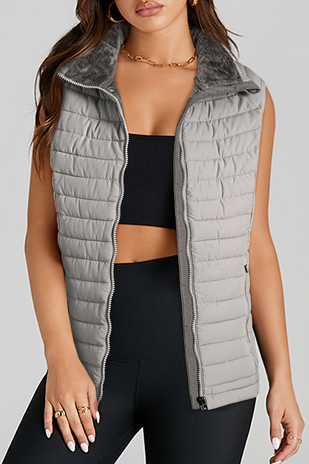 Sky Blue Quilted Puffer Vest