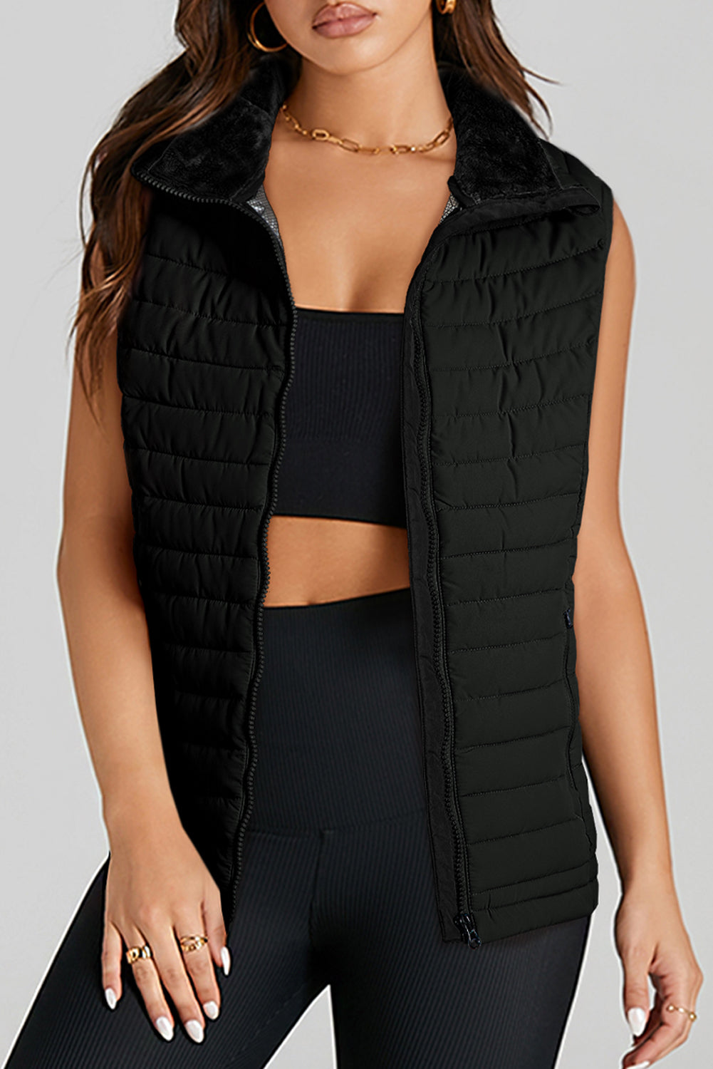 Sky Blue Quilted Puffer Vest
