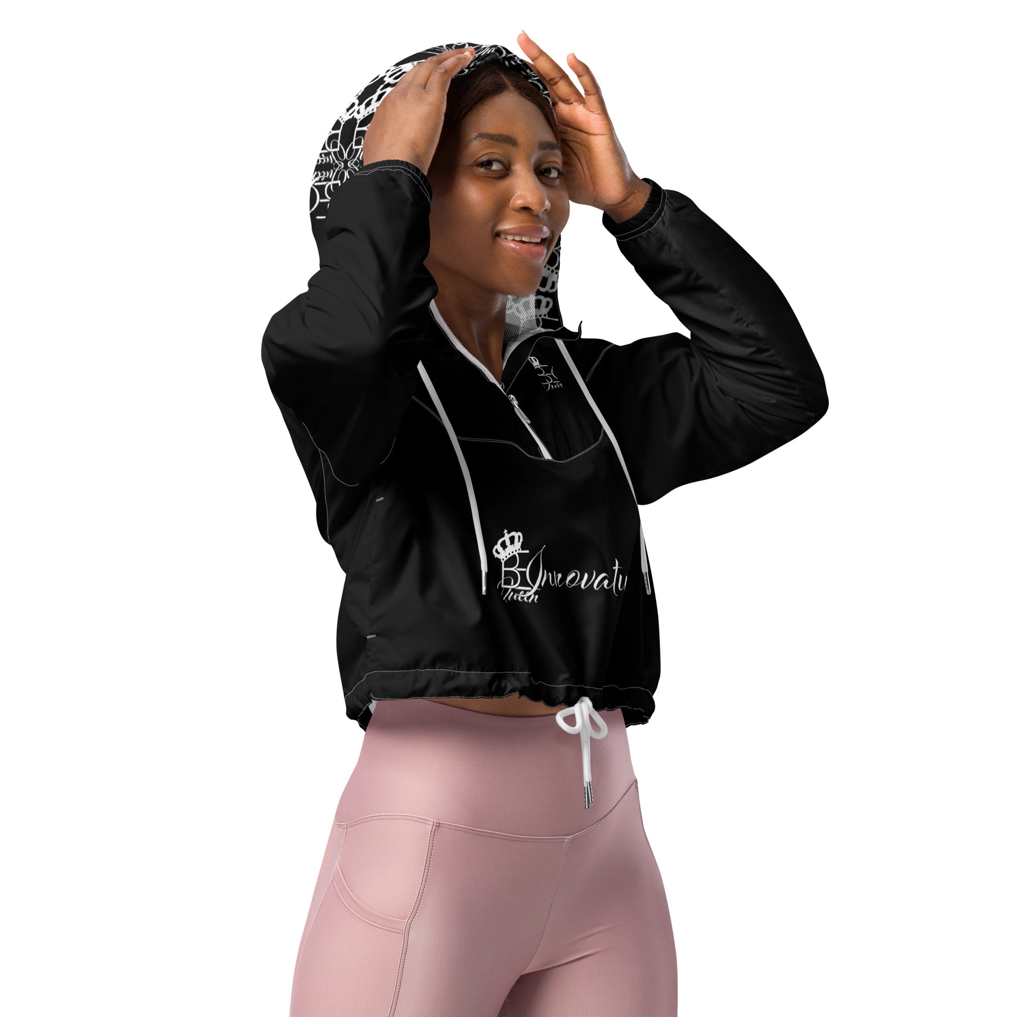 *NEW* "BE INNOVATIVE" QUEEN#1 Cropped Windbreaker_BL