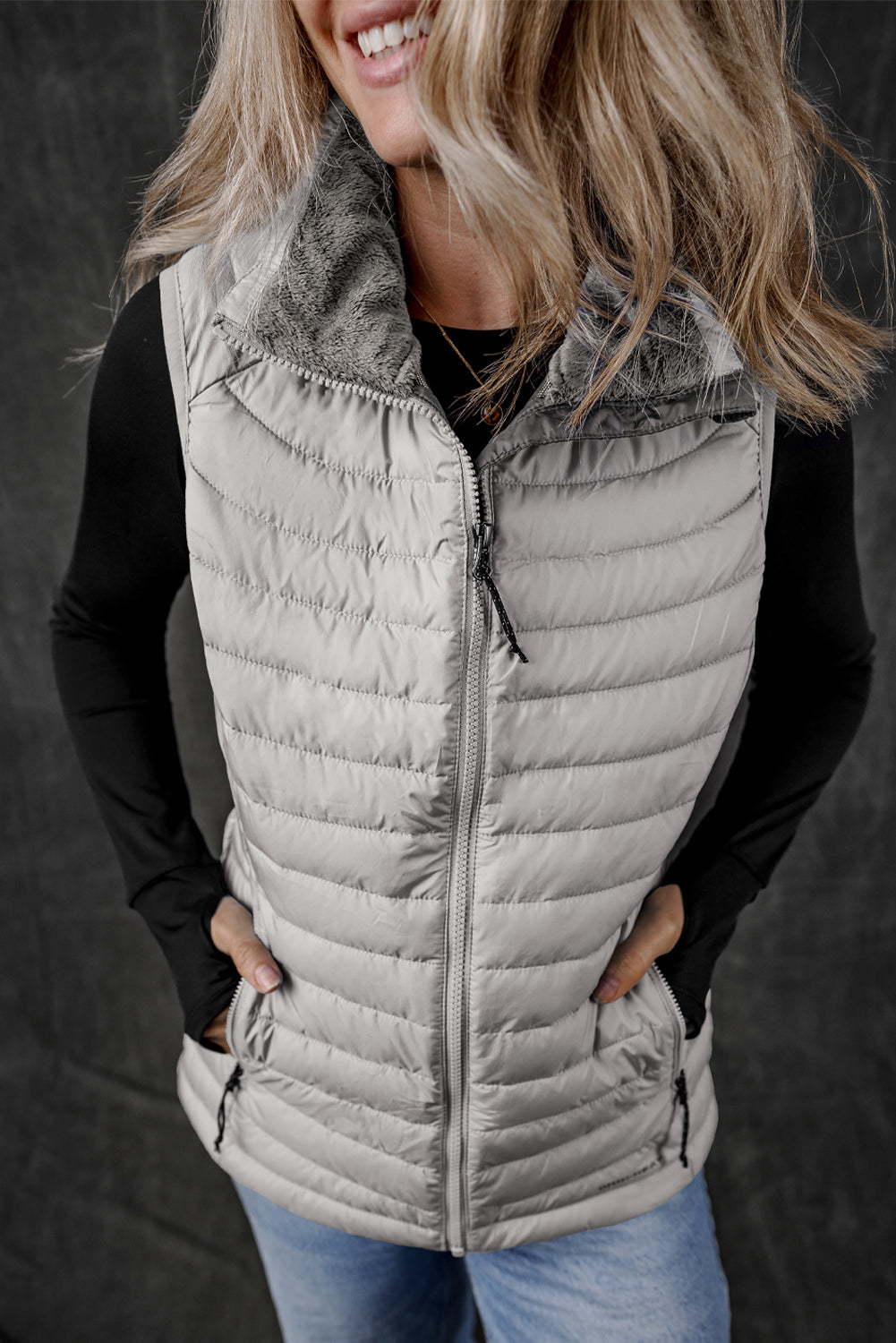 Sky Blue Quilted Puffer Vest