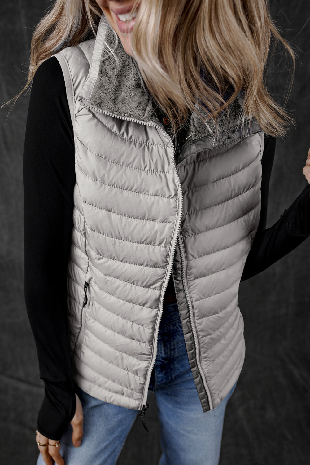 Sky Blue Quilted Puffer Vest